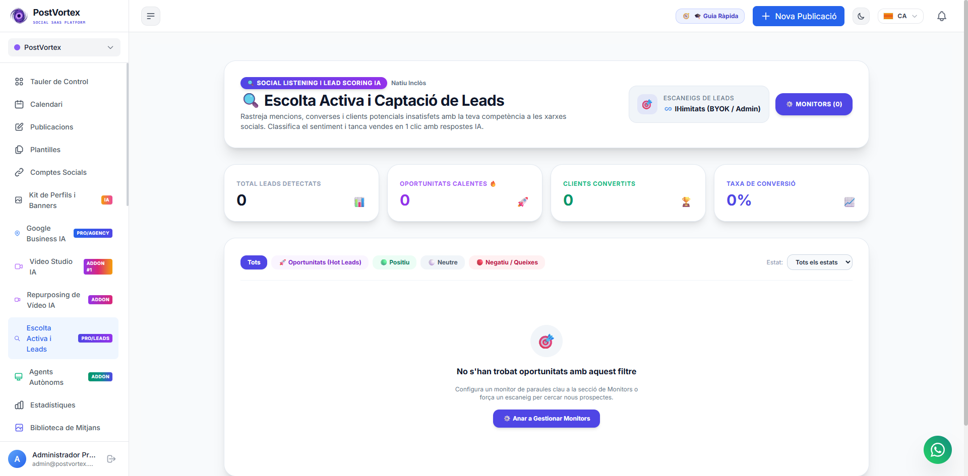 Escucha Activa y Radar de Leads PostVortex